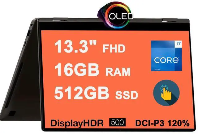 Main image of SAMSUNG Galaxy Book3 360 2-in-1 Laptop 13.3" FHD AMOLED Touchscreen HDR500 120% DCI-P3 Intel 12-Core i7-1360P Processor 16GB RAM 512GB SSD Backlit Fingerprint Thunderbolt4 FHD Camera Win11 Gray