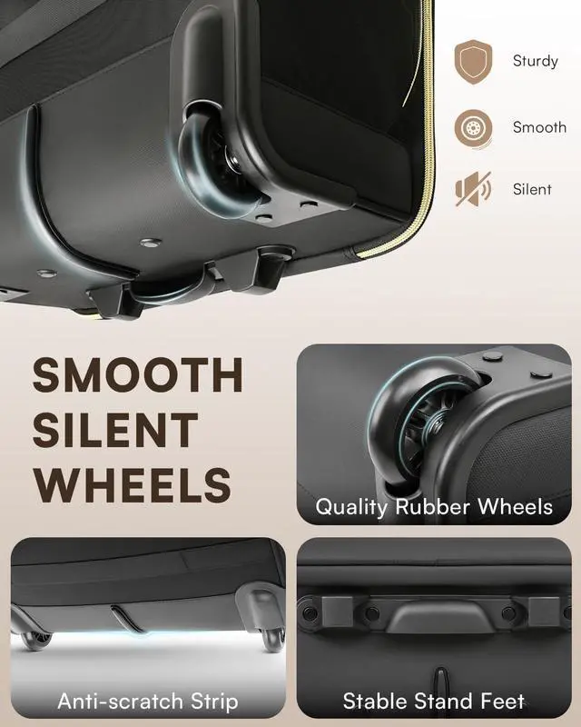 Alt view image 5 of 5 - Arcoyard Rolling Laptop Bag, Briefcase for Women with Wheels, Black & Pink