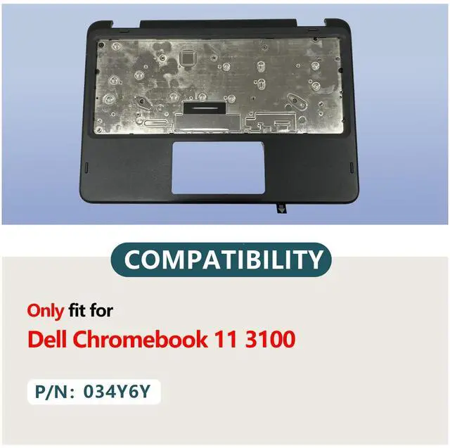 Alt view image 2 of 5 - D-KXCPELE Replacement Upper Case Palmrest for D ell 11 Chromebook 3100 2-in-1 11.6'' Series Laptop Keyboard Touchpad Assembly Top Cover 34Y6Y 034Y6Y