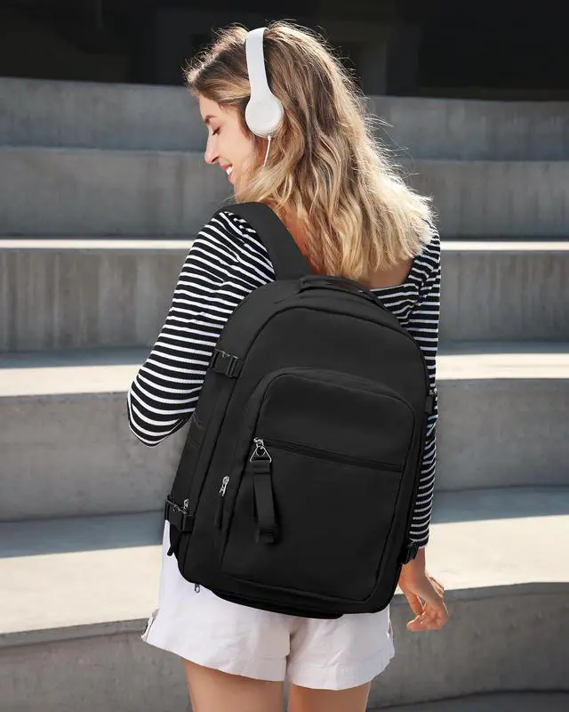 Alt view image 2 of 5 - coofay Vacuum Backpack Travel with Pump Airback Vacpack Backpack with Vacuum Seal Backpacks Traveling Backpacks Vacuum Compression Air Travel Bag Carry on Luggage