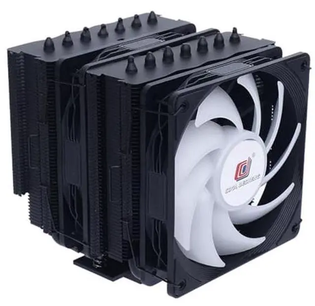 Alt view image 2 of 5 - COOL DESHENG ARGB Dual Tower CPU Cooler with 7x6mm Heat Pipes & Dual DS-A120x25 120mm PWM CPU Fans - Ultimate CPU Air Cooler for Intel LGA1700/1150/1200 & AMD AM4/AM5 CPU - Black/DS3000V7