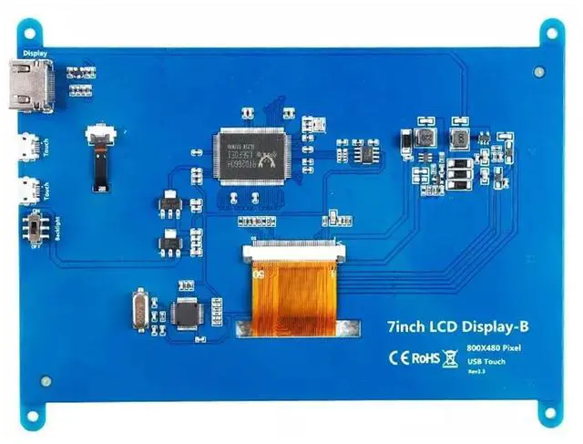 Alt view image 2 of 5 - DIYables 7-Inch Touch Screen Display for Raspberry Pi - HDMI Interface LCD Monitor for IoT, Robotics, and STEM Projects