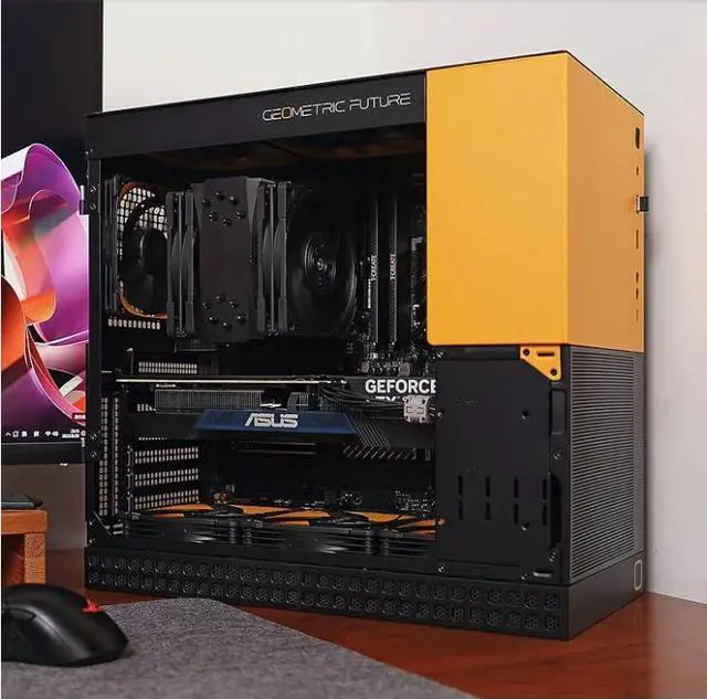 Alt view image 2 of 5 - Geometric Future M4 King Arthur White mid/Mini Tower, E-ATX/ATX Gaming Case, Glass/ 1.2mm Steel, Vertical Air Tunnel Design, Type C, 360/240 Radiator, Vertical GPU Mount, GEO-M4-KAW(PC Case ONLY)