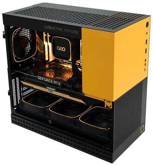 Alt view image 5 of 5 - Geometric Future M4 King Arthur White mid/Mini Tower, E-ATX/ATX Gaming Case, Glass/ 1.2mm Steel, Vertical Air Tunnel Design, Type C, 360/240 Radiator, Vertical GPU Mount, GEO-M4-KAW(PC Case ONLY)