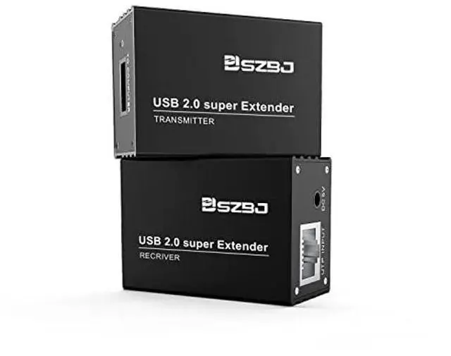Main image of SZBJ USB Extender Over RJ45 Cat5E/6 up to 230ft Ethernet Cable Extender with Power Adapter with 2 USB2.0 Output - Full USB 2.0 Support for Keyboard, Dongle,Mouse, Webcam, and All Operating System 102