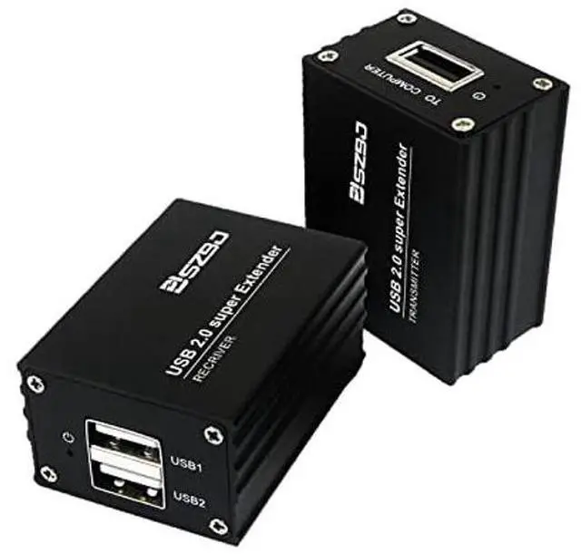 Alt view image 2 of 5 - SZBJ USB Extender Over RJ45 Cat5E/6 up to 230ft Ethernet Cable Extender with Power Adapter with 2 USB2.0 Output - Full USB 2.0 Support for Keyboard, Dongle,Mouse, Webcam, and All Operating System 102
