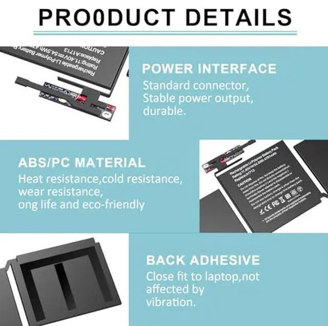 Alt view image 4 of 5 - BNDeluxe A1713 A2171 Laptop Battery Replacement for MacBook Pro A1708 Battery for 13-Zoll A1708(2016,2017) A2159(2019) A2289(2020) A2338(2020,2022)