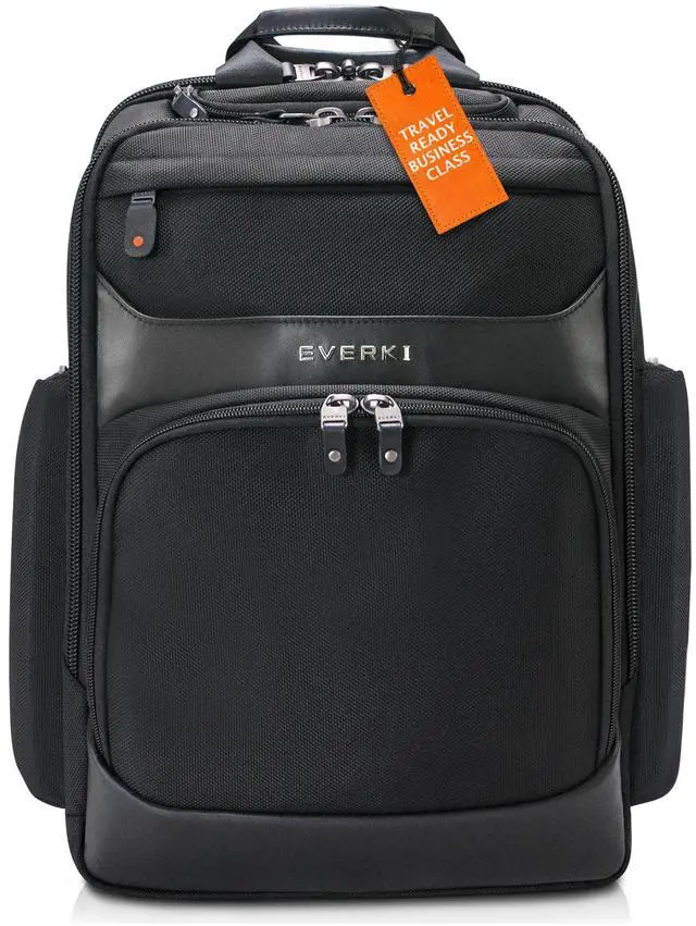 Alt view image 2 of 5 - Everki Onyx Premium Executive Laptop Backpack (EKP132S17) with Black Rain Cover - Ballistic Nylon Backpack with 17.3" Compartment, 30L Capacity - Backpack & Rain Cover Bundle