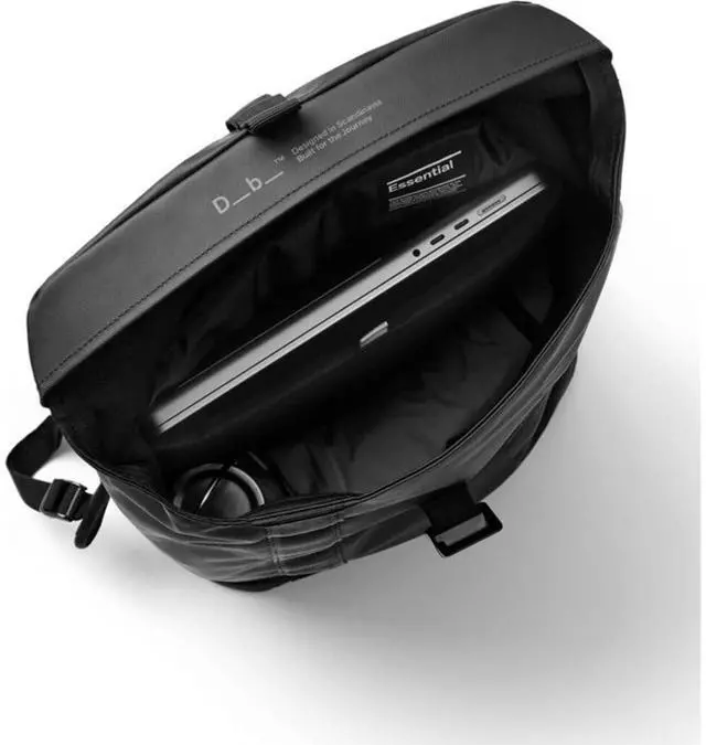 Alt view image 4 of 5 - Db Journey Essential Backpack - Travel Backpack with Laptop Compartment for Work, and Gym, Lightweight, Roller Bag Attachment, 12L - Black Out