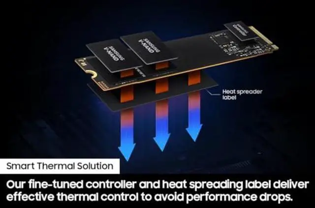 Alt view image 4 of 5 - SAMSUNG 990 EVO SSD 2TB, PCIe Gen 4x4, Gen 5x2 M.2 2280 NVMe Internal Solid State Drive, Speeds Up to 5,000MB/s, Upgrade Storage for PC Computer, Laptop, MZ-V9E2T0B/AM, Black