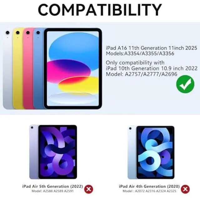 Alt view image 2 of 5 - For iPad 11th (A16) & 10th Generation Case with Keyboard - Magic-Style Magnetic Keyboard Case for iPad 11 inch 2025&10th Gen 10.9 inch, Multi-Touch Trackpad - Backlit - Floating Cantilever Stand