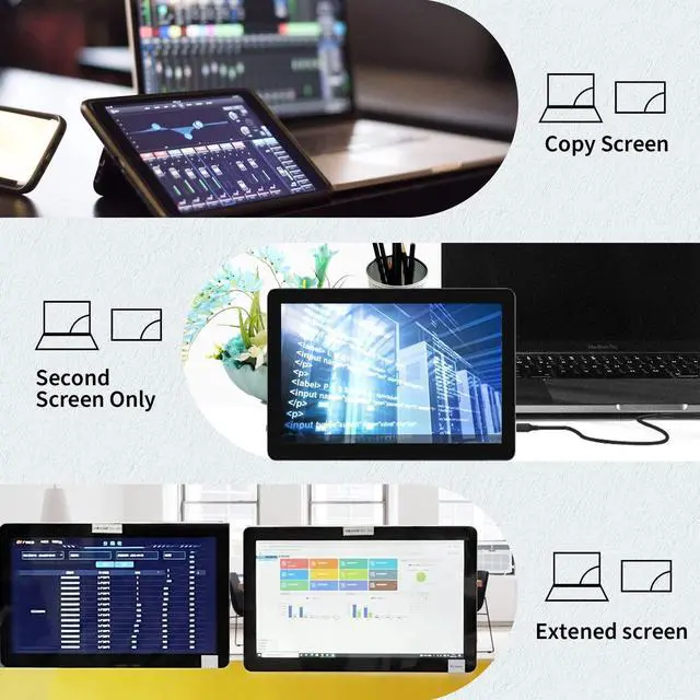 Alt view image 4 of 5 - TouchWo 21.5 inch Capacitive Multi-Touch Screen Industrial Monitor, 16:9 Display 1920 x 1080P, Built-in Speakers, VGA & HD-MI Monitor for PC, POS, Small Business, Restaurant