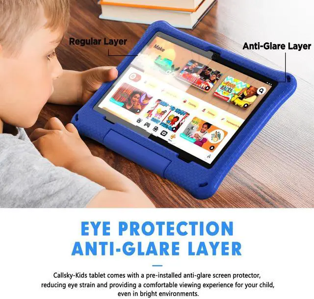 Alt view image 4 of 5 - Kids Tablet, 10.1 Inch Android 15 Tablet for Kids, 12GB+64GB, Octa-Core, 6000mAh Battery, WiFi 6, Pre-Installed Kids Apps, Parental Control, with EVA Protective Case - Ideal Gift for Toddler (Blue)