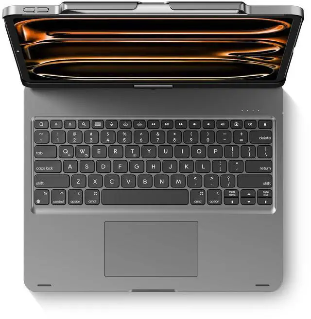Main image of edaiser Swivel Keyboard Case for Apple 2025 iPad Air 13-inch (M3-M2), iPad Pro 13 inch M4 2024, iPad Pro 12.9-inch (6th-3rd Gen); Rotatable Cover with Pencil Holder, Trackpad, Backlit, Space Gray