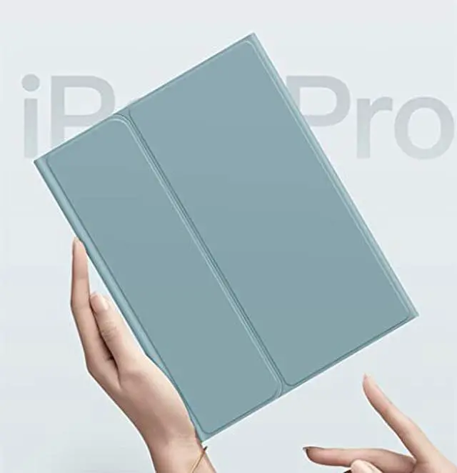 Alt view image 5 of 5 - QIYIBOCASE for iPad Air 13 (M3 2025/M2 2024)/ iPad Pro 12.9 2022/2021/2020 Case with Keyboard, Round Keys Detachable Magnet Bluetooth Keyboard Case with Pencil Holder,(Blue)