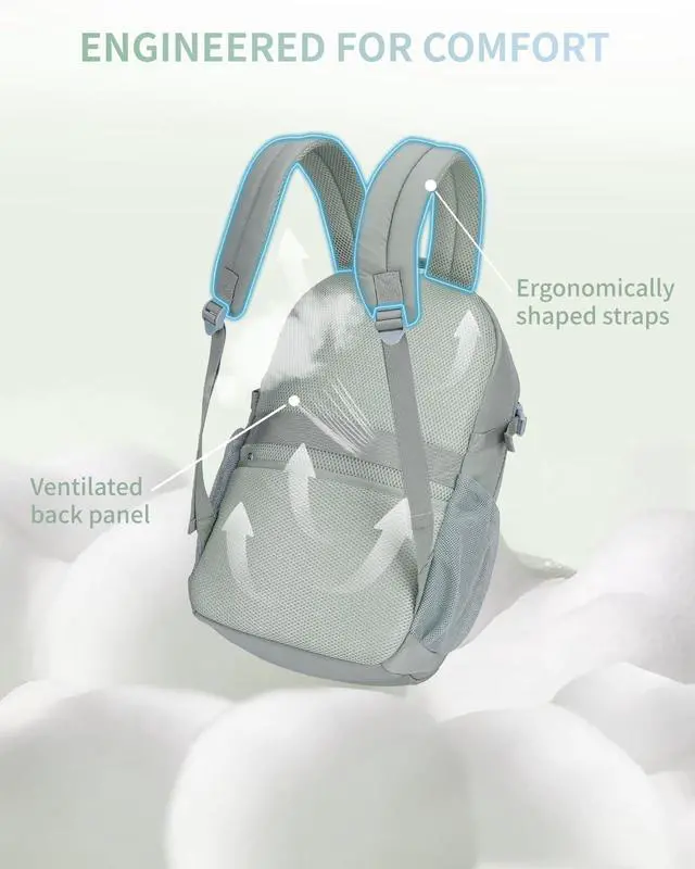 Alt view image 4 of 5 - ECOHUB Travel Backpack for Women, 17.3 inch Suspended Laptop Backpack, Fashion Water-Resistant College Computer Bookbag, 28L Personal Item Bag with 12 Pockets for Causal, Work, Green