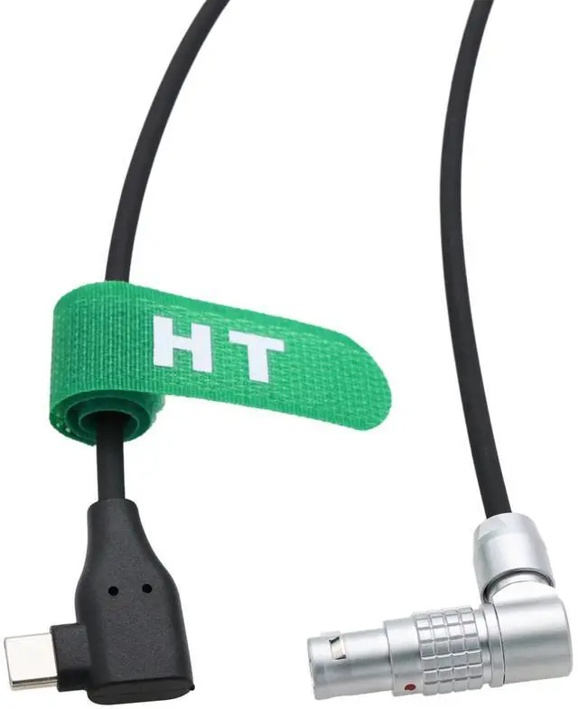 Main image of HangTon Power Cable for DJI RS 4, RS 3 Pro, RS 2 to Video Transmission Master Wheels, USB Type-C Angled to Rotated Adjustable Right Angle 6 Pin 4+2 Female, 30cm