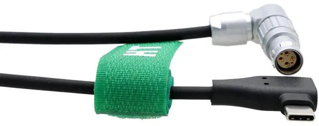 Alt view image 3 of 4 - HangTon Power Cable for DJI RS 4, RS 3 Pro, RS 2 to Video Transmission Master Wheels, USB Type-C Angled to Rotated Adjustable Right Angle 6 Pin 4+2 Female, 30cm