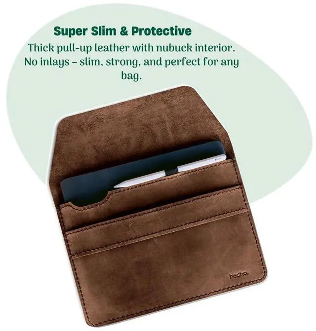 Alt view image 3 of 5 - hecho. Leather iPad A16, iPad Air 11" & iPad Pro 11" Case with Pencil Holder - Slim, Durable & Ethical - Designer iPad Air 11 Inch Sleeve, Handmade iPad Pro 11 Cover, Pouch, Skin & Bag - Fernando