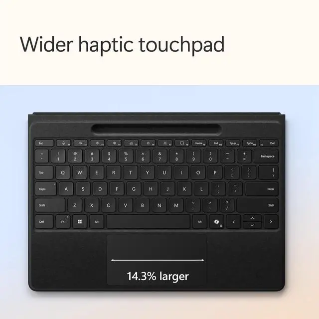Alt view image 5 of 5 - Microsoft Surface Pro Flex Keyboard With Pen Storage Alcantara keyboard for Surface Pro Copilot+ (11th Edition), Pro 9 and 8, Windows 11 Copilot+ PC, Black