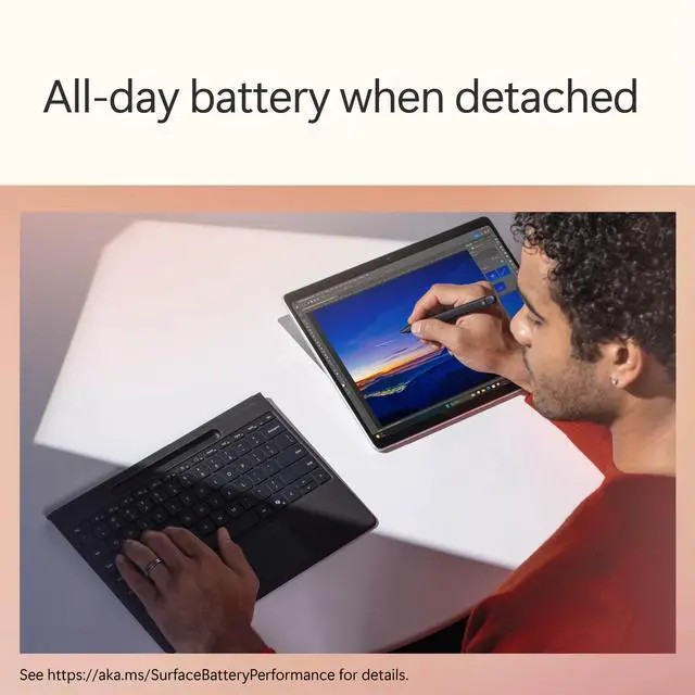 Alt view image 4 of 5 - Microsoft Surface Pro Flex Keyboard With Pen Storage Alcantara keyboard for Surface Pro Copilot+ (11th Edition), Pro 9 and 8, Windows 11 Copilot+ PC, Black