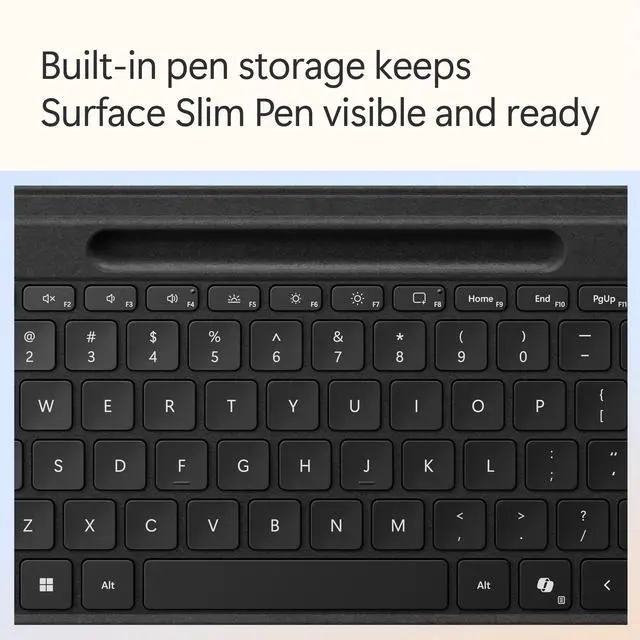 Alt view image 3 of 5 - Microsoft Surface Pro Flex Keyboard With Pen Storage Alcantara keyboard for Surface Pro Copilot+ (11th Edition), Pro 9 and 8, Windows 11 Copilot+ PC, Black