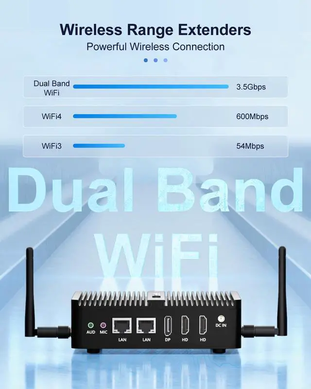 Alt view image 4 of 5 - FANPEEC Fanless PC Industrial Mini PC N100 8GB DDR4 128GB MSATA SSD Fanless Mini Computer Win 11 Pro, 2xHD+1xDP Triple Display, 2xGigabit LAN, 2xRS232 COM,WiFi5 BT4.2 Business