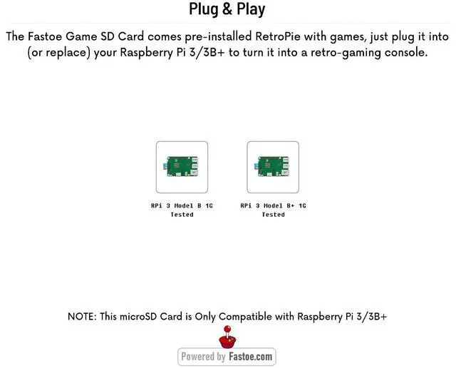 Alt view image 2 of 5 - Fastoe 128GB Gaming microSD Card Preinstalled RetroPie with Games for Raspberry Pi 3/3B+