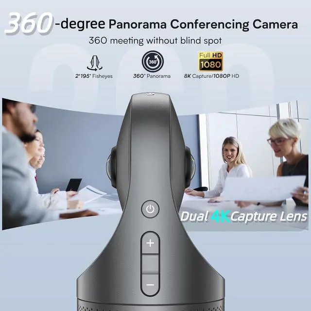 Alt view image 2 of 5 - KanDao Meeting Pro - 360 Video Conference Camera, 4-in-One AI Smart Tracking Video Conferencing System, Works on Microsoft Teams, Zoom, Google Meet, Skype etc, Hybrid Meeting Room Zooming Camera
