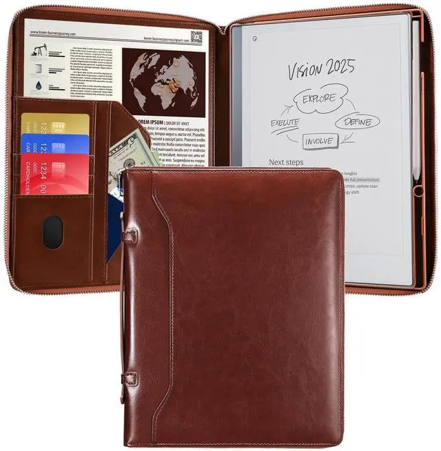 Main image of E NET-CASE Case for Remarkable 2 Tablet 10.3 inch (2020 Released) - Business Handheld Design Upgraded PU Leather Cover for Remarkable 2 Digital Paper with Zipper & Pen Holder (Brown)