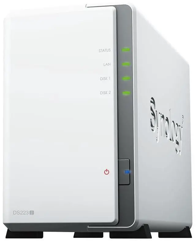 Main image of Synology DS223j 2-Bay Diskstation NAS (Realtek RTD1619B 4-Core 1.7 GHz 1GB DDR4 Ram 1xRJ-45 1GbE LAN-Port) 16TB Bundle with 2X 8TB Seagate IronWolf