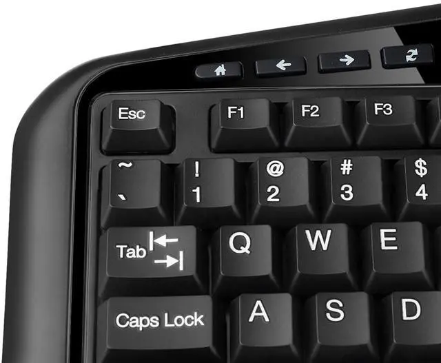 Alt view image 5 of 5 - Adesso TruForm AKB-150SB-TAA Desktop Ergonomic Smart Card Reader Keyboard (TAA Compliant), Black