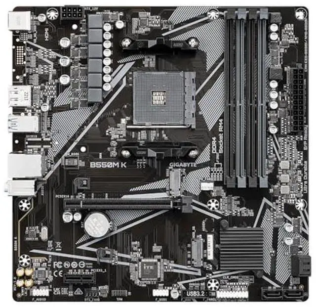 Alt view image 2 of 5 - GIGABYTE B550M, AM4 4XDDR4(Max128GB), 4 SATA, 1 M.2, 2XUSB 3.2, 4XUSB 2.0, 1XHDMI