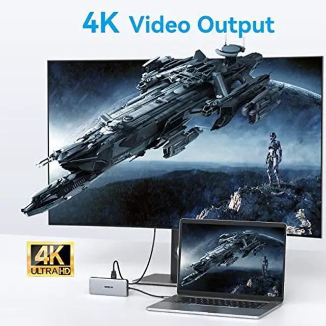 Alt view image 4 of 5 - USB C Docking Station Dual Monitor, Dual HDMI Adapter 12 in 1 Triple Display USB C Hub with VGA, Gigabit Ethernet, 100W PD, 4 USB Ports, SD/TF