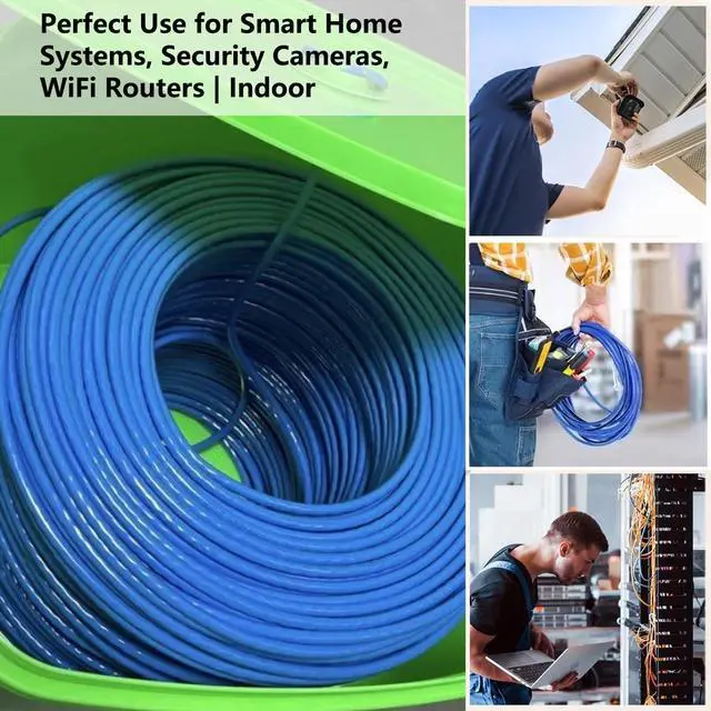 Alt view image 4 of 5 - Cat6 300ft CCA Ethernet Cable Bulk with Entry-Level Crimper Kit, 23AWG UTP for DIY Smart Home/Online School/WiFi Routers(300ft,Utp cat6e cca with Tool)