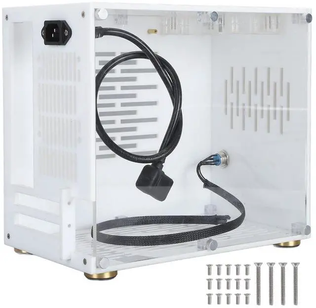 Main image of Mini ITX PC Case, 360 Degree Open Type Desktop Gaming Computer Chasssis Acrylic Transparent Computer Hosting Case for Gaming Desktop