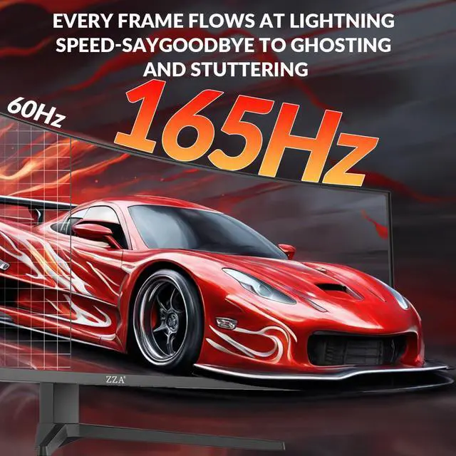Alt view image 5 of 5 - ZZA 49" Curved Gaming Monitor 144/165Hz Ultrawide 32:9 WDFHD 3840 x 1080P,Ultrawide Monitor, 1500R, 120% sRGB, HDMI 2.1 & DP 1.4, Height Adjustable