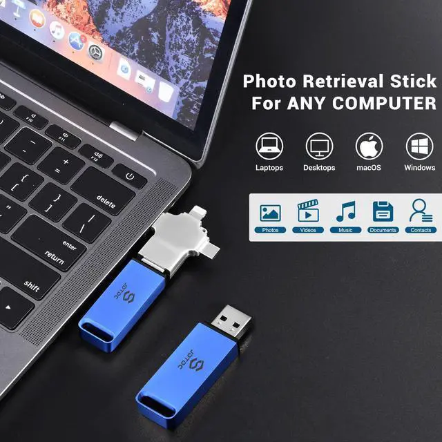 Alt view image 5 of 5 - 128GB Auto Photo-Backup-Stick for iPhone iPad Android Computer, Secure Photo & Video Backup Photo-Vault-for-iPhone Photo-Finder-Stick iPhone-Backup-Flash-Drive Photo-Backup-Storage-Stick