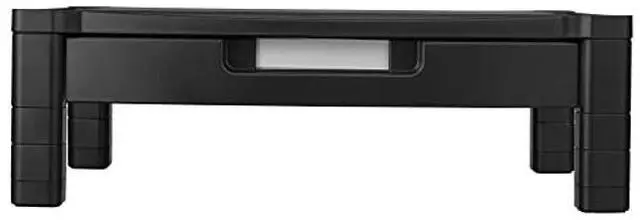 Alt view image 5 of 5 - Kantek Wide Deluxe Two-Level Monitor Stand With Drawer, 20" X 13.25" X 3" To 6.5", Black, Supports 50 Lbs