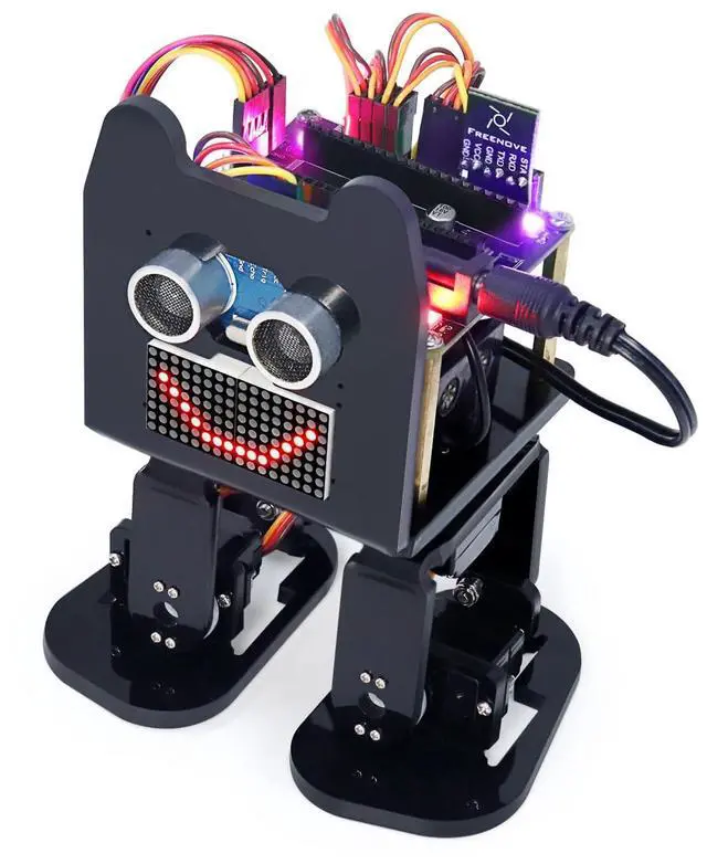 Main image of Freenove Bipedal Robot Kit for Raspberry Pi Pico (Not Included) (Compatible with Arduino IDE), LED Matrix Expressions, Obstacle Avoidance, Colorful Lights, Buzzer, Speaker, App
