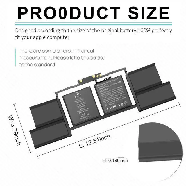 Alt view image 2 of 5 - BNDeluxe A1707 A1820 Laptop Battery Replacement for MacBook Pro A1707 (2016, 2017) 15-inch A1820 Battery EMC 3162 3072 Series MLH32LL/A MLH42LL/A MLW72LL/A MLW72HN/A MLW82LL/A MPTR2LL/A 11.4V 76Wh