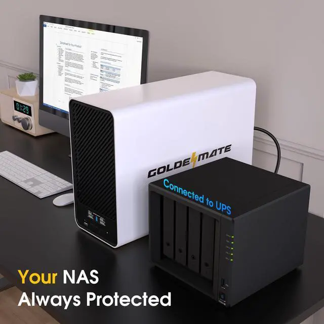 Alt view image 4 of 5 - GOLDENMATE 1500VA/1000W Lithium UPS Battery Backup and Surge Protector, Backup Battery Power Supply with LiFePO4 Batteries(296Wh), AVR, Line Interactive Sinewave UPS System, 8 Outlets, LCD Display