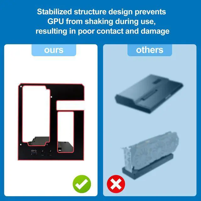 Alt view image 3 of 5 - GOLDSOUN External GPU Enclosure Dock Compatible with Thunderbolt 3/4, eGPU Dock for Laptops and Gaming Handhelds,External Graphics Card Dock Compatible with NVIDIA/AMD PCIe,ATX Power Supply