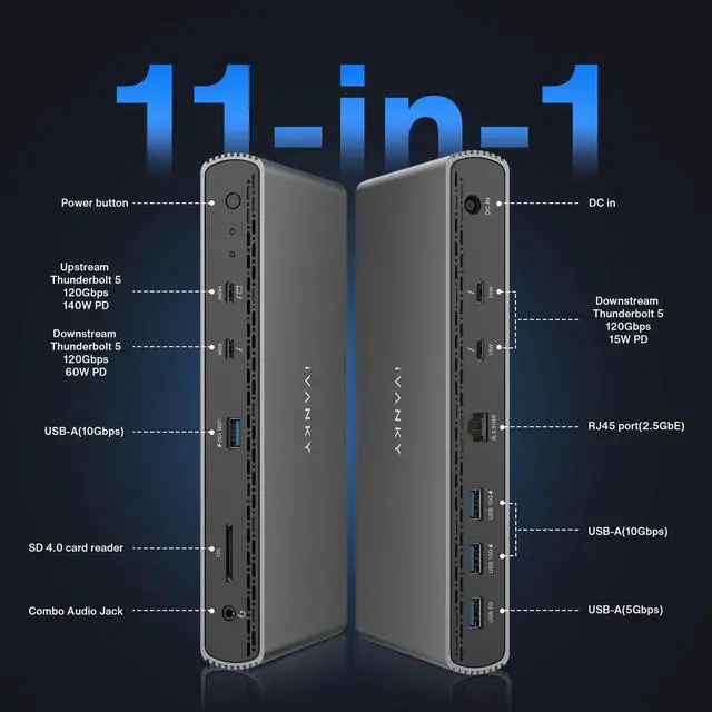 Alt view image 4 of 5 - iVANKY Intel Certified Thunderbolt 5 Dock and Thunderbolt 5 Cable Bundle