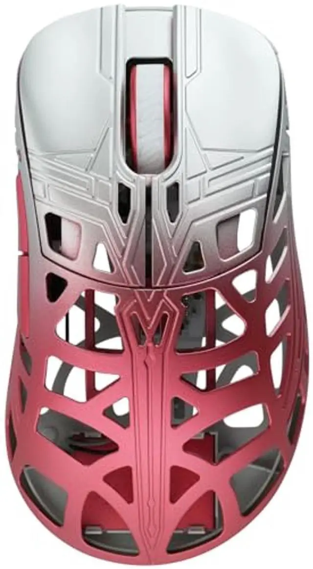 Main image of KEEBMONKEY WLMOUSE Sword X Lightweight Magnesium Alloy Wireless Gaming Mouse - 8KHz Polling Rate, PAW3950 HS Sensor, 50-30000 DPI, OM & TTC Switches (TTC Nihil Transparent Black Dot, Silver&Red)