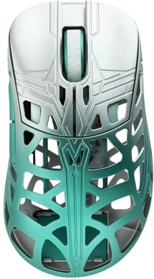 Main image of KEEBMONKEY WLMOUSE Sword X Lightweight Magnesium Alloy Wireless Gaming Mouse - 8KHz Polling Rate, PAW3950 HS Sensor, 50-30000 DPI, OM & TTC Switches (TTC Nihil Transparent Black Dot, Silver&Green)