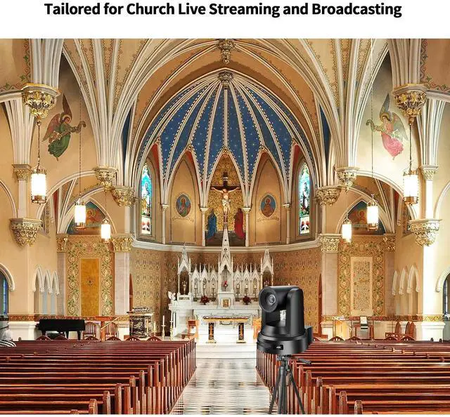 Alt view image 4 of 5 - HCSTVCON PTZ Camera 4K,AI Auto Tracking USB3.0/3G-SDI/LAN HDMI PTZ Camera 20X Optical +16X Digital Zoom with PoE Live Streaming Camera for Church Worship,OBS,Facebook,YouTube(NDI)