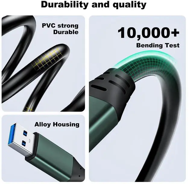 Alt view image 2 of 5 - Kumiho 65Ft USB 3.0 Cable Male to Male Type A to A Cable for Data Transfer,Hard Drive Enclosures,Laptop Cooler,DVD Player,USB Hub