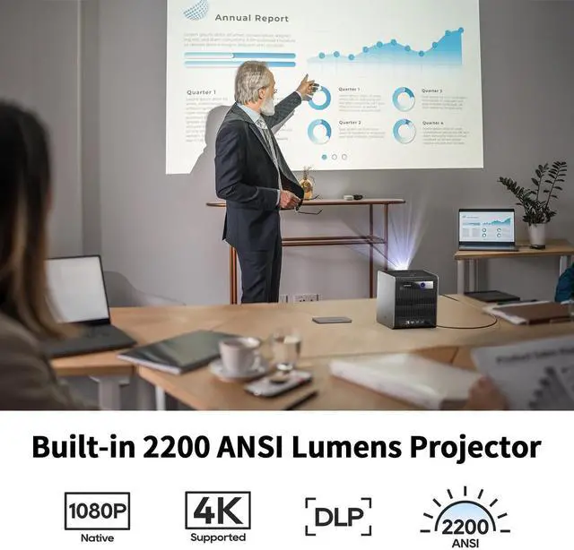 Alt view image 3 of 5 - StarryHub Video Conferencing System 2024 Edition, 2200 ANSI Lumens Conference Room Projector + HD 1080P Conference Room Camera with Auto Framing + 6 AI-Driven Microphones + Conference Speakers