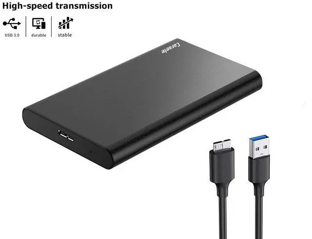 Alt view image 2 of 5 - Caraele 1TB Ultra Slim Portable External Hard Drive USB3.0 HDD Storage Compatible for PC, Desktop, Laptop, MacBook, Chromebook, Xbox One, Xbox 360, PS4 (Black)